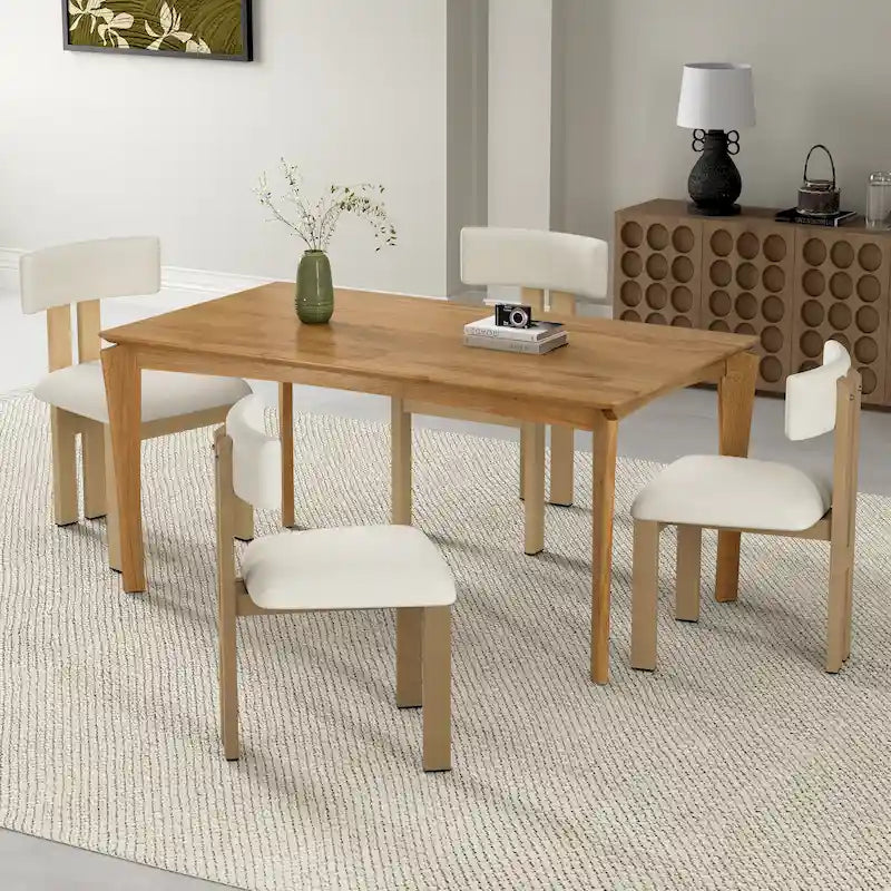 Upholstered Dining Chairs with Iron Frame (Set of 4)