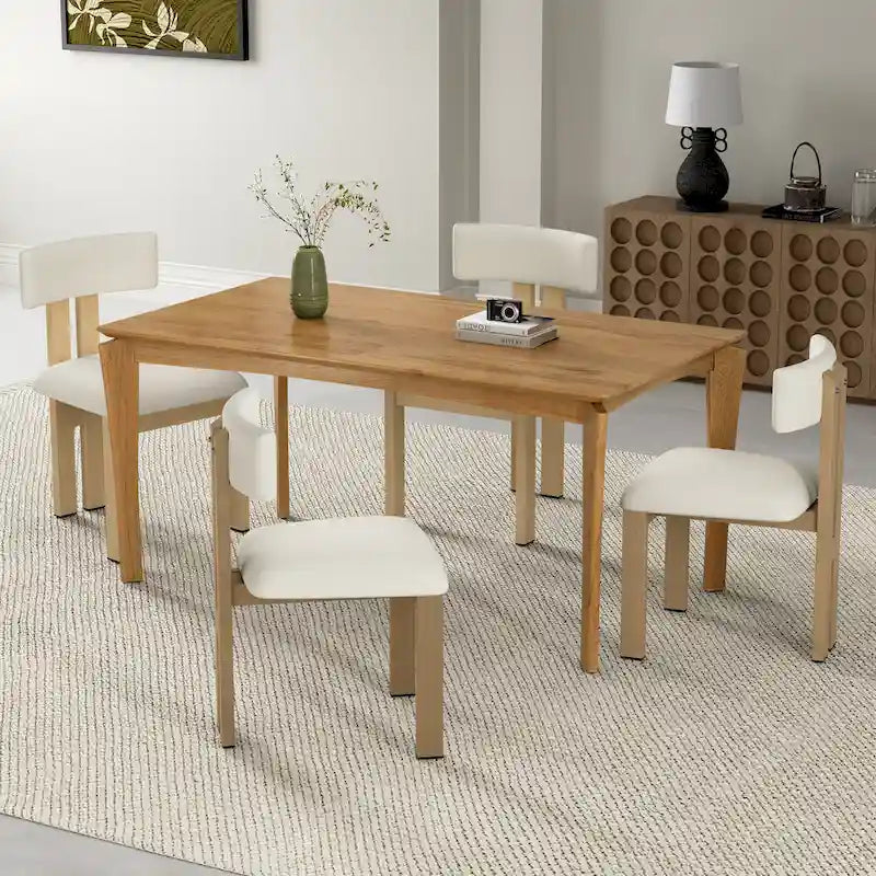 Upholstered Dining Chairs with Iron Frame (Set of 4)