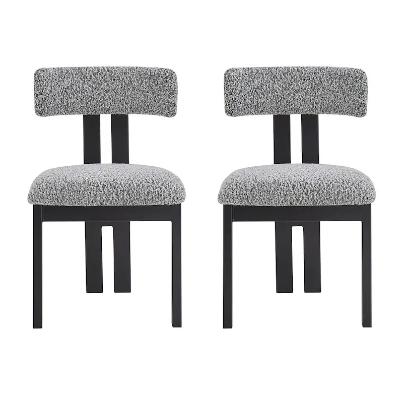 Upholstered Dining Chairs with Iron Frame (Set of 4)