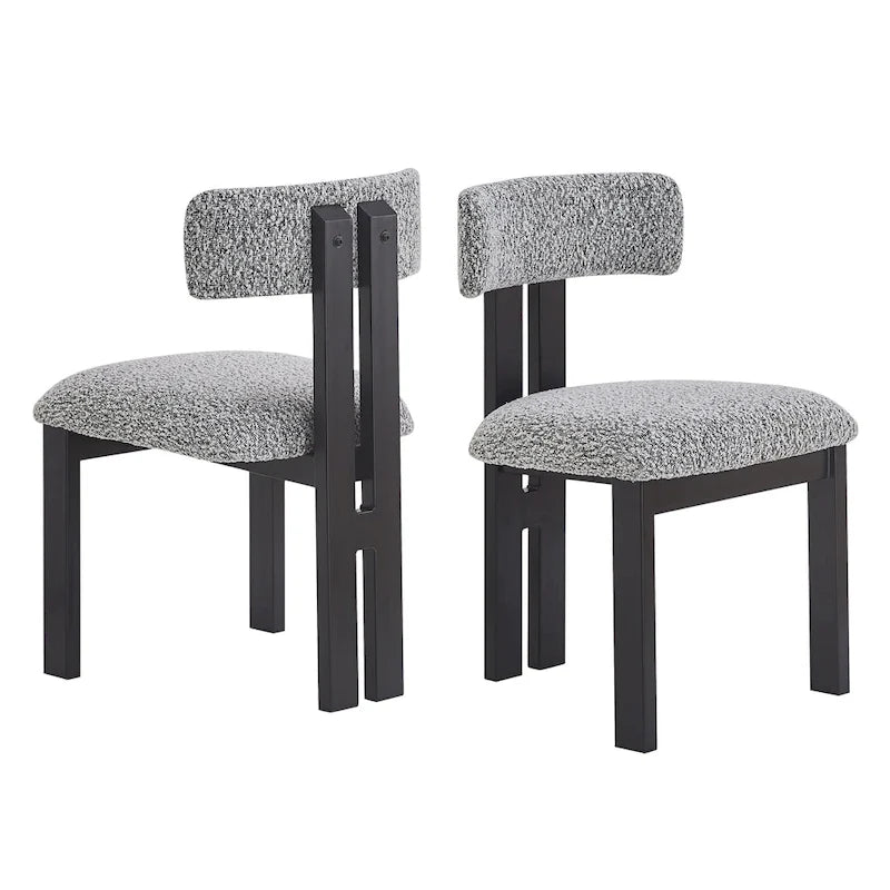 Upholstered Dining Chairs with Iron Frame (Set of 4)