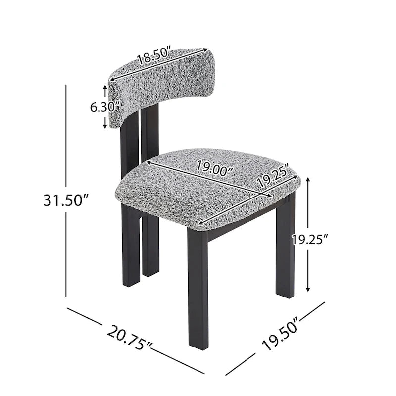 Upholstered Dining Chairs with Iron Frame (Set of 4)