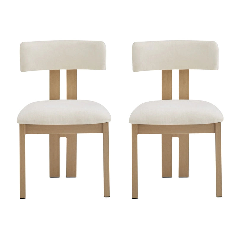 Upholstered Dining Chairs with Iron Frame (Set of 4)