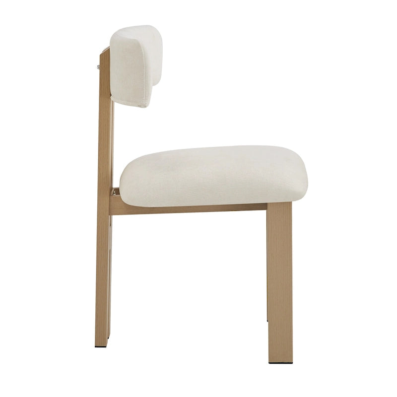 Upholstered Dining Chairs with Iron Frame (Set of 4)