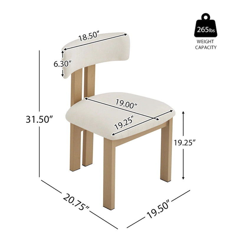 Upholstered Dining Chairs with Iron Frame (Set of 4)