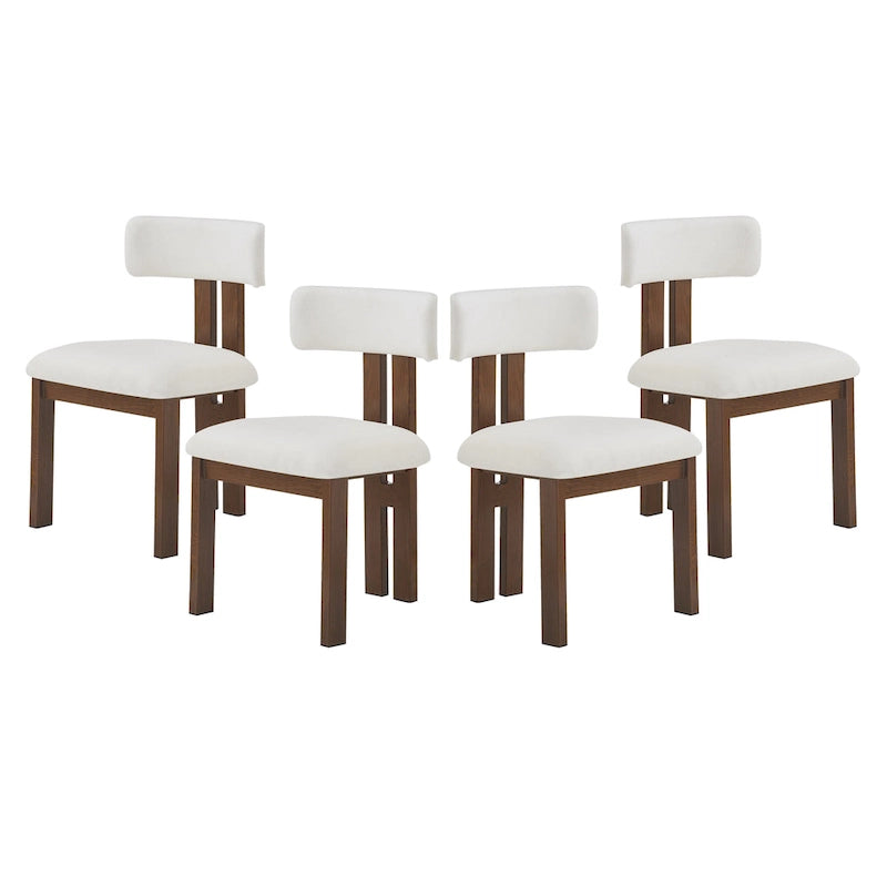 Upholstered Dining Chairs with Iron Frame (Set of 4)