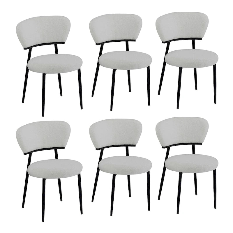 Modern Upholstered Dining Chair Set with Metal Frame