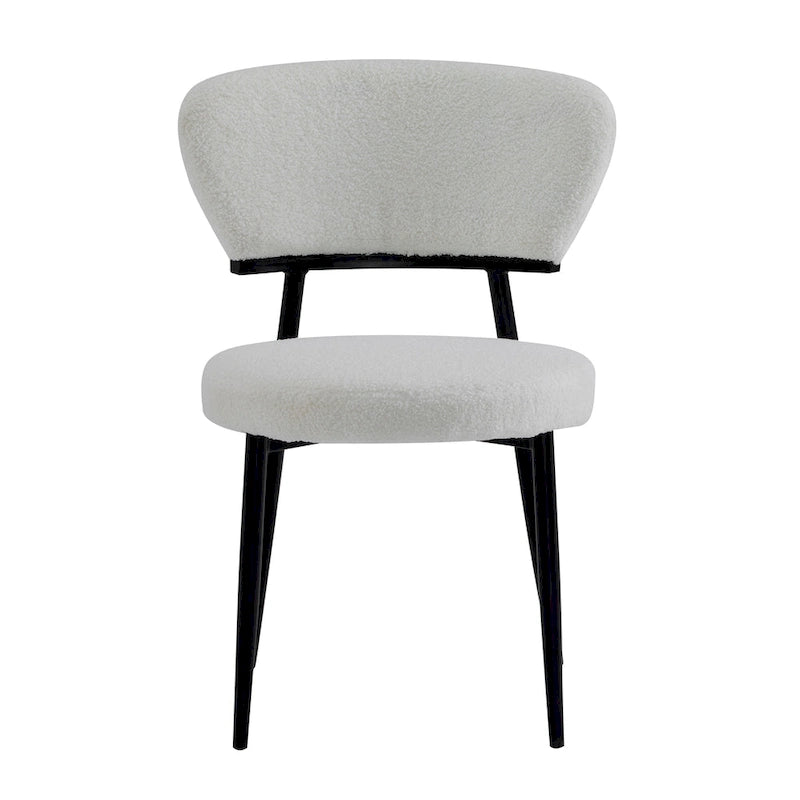 Modern Upholstered Dining Chair Set with Metal Frame