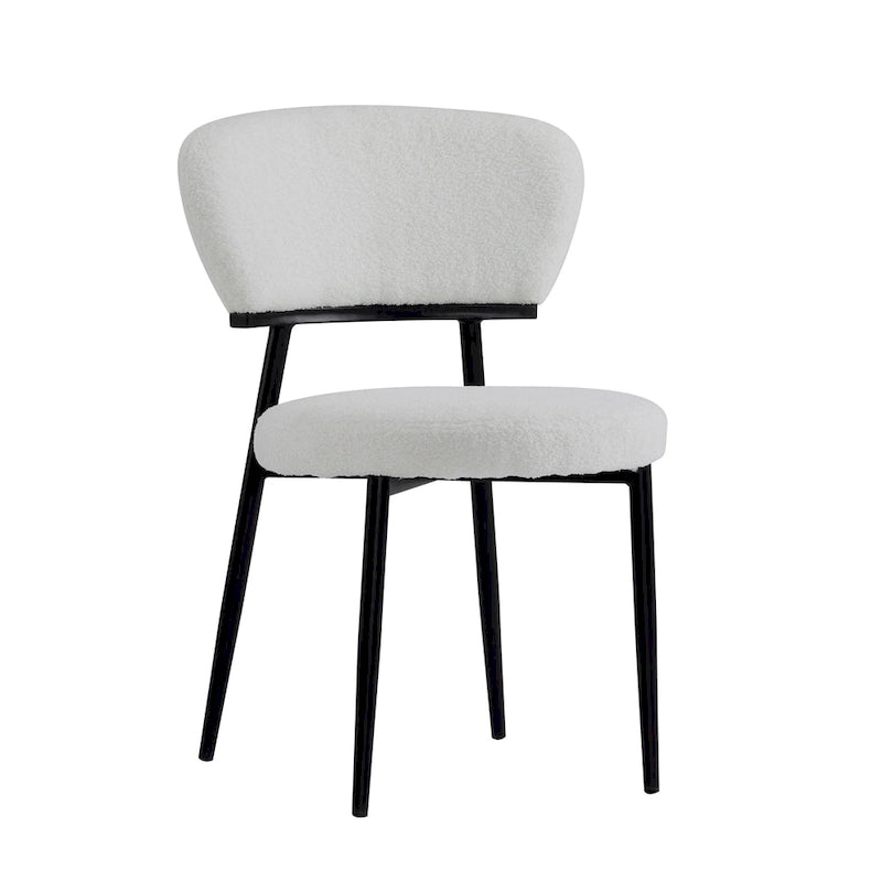Modern Upholstered Dining Chair Set with Metal Frame