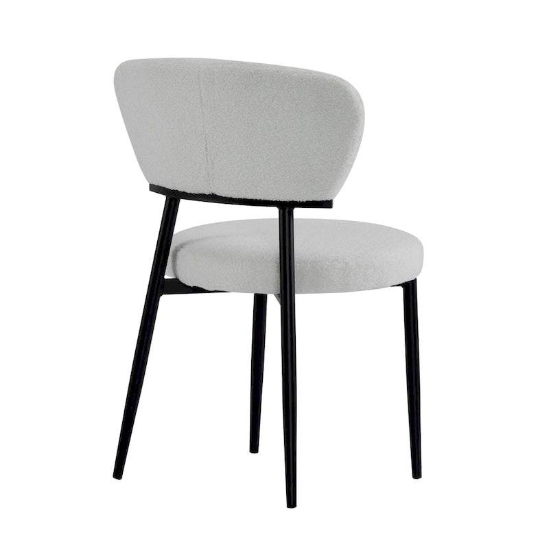 Modern Upholstered Dining Chair Set with Metal Frame
