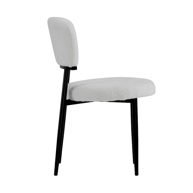 Modern Upholstered Dining Chair Set with Metal Frame