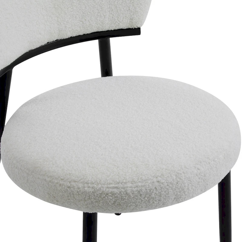 Modern Upholstered Dining Chair Set with Metal Frame