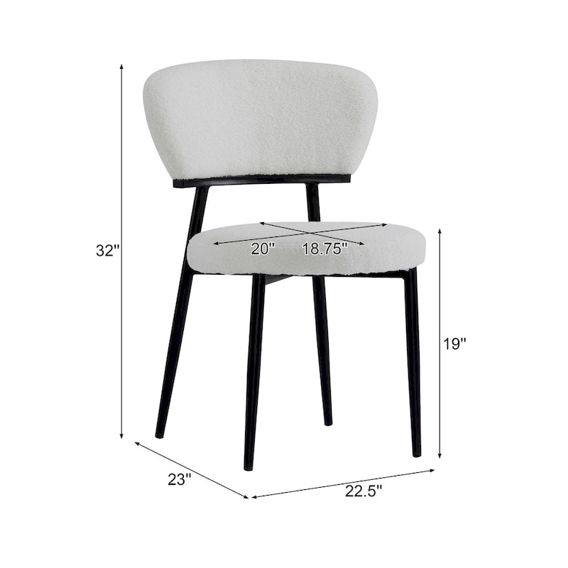 Modern Upholstered Dining Chair Set with Metal Frame