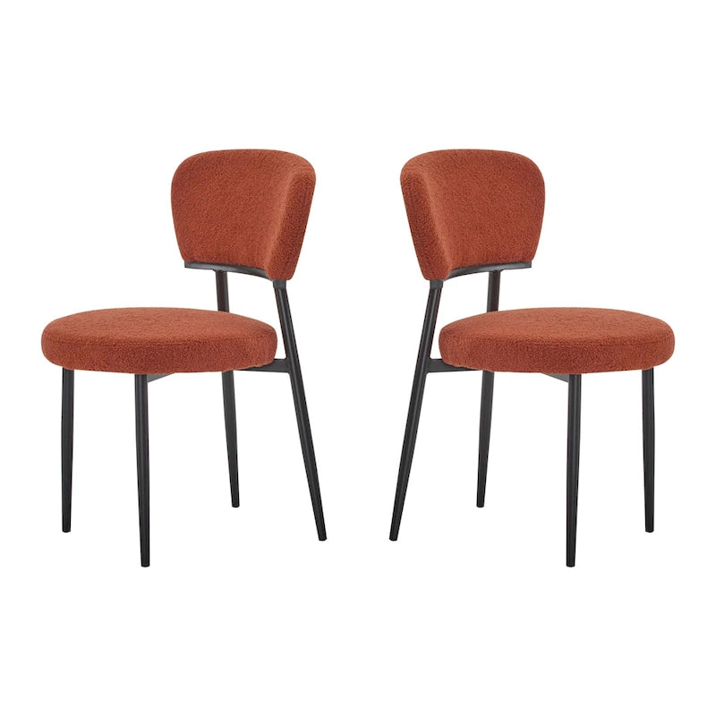 Modern Upholstered Dining Chair Set with Metal Frame