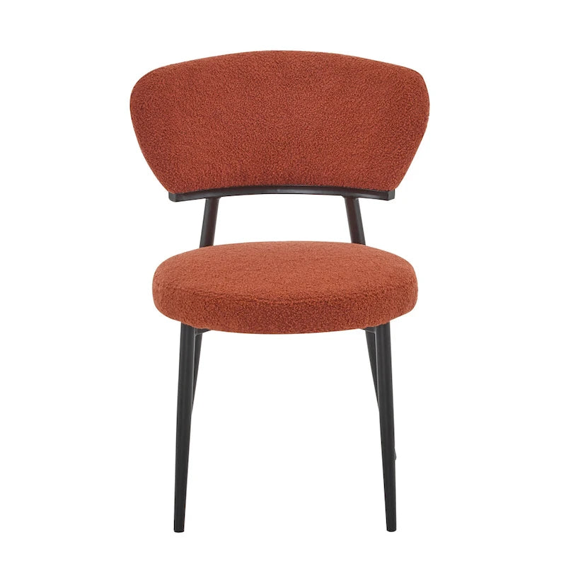 Modern Upholstered Dining Chair Set with Metal Frame