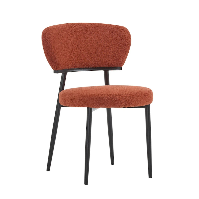 Modern Upholstered Dining Chair Set with Metal Frame