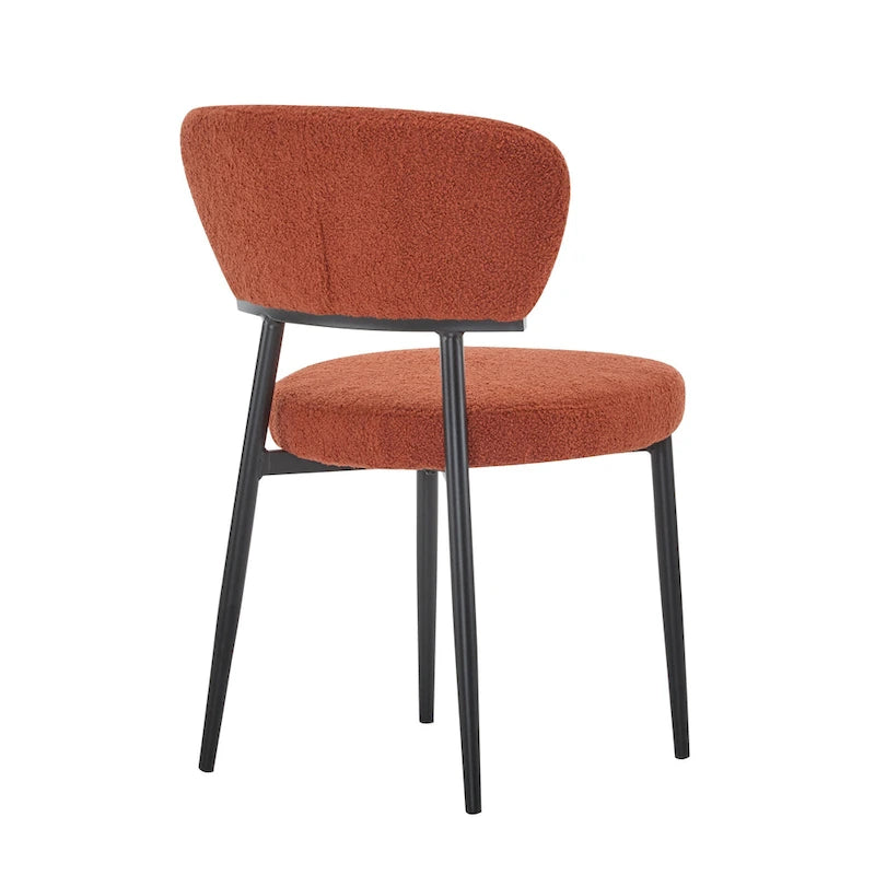 Modern Upholstered Dining Chair Set with Metal Frame