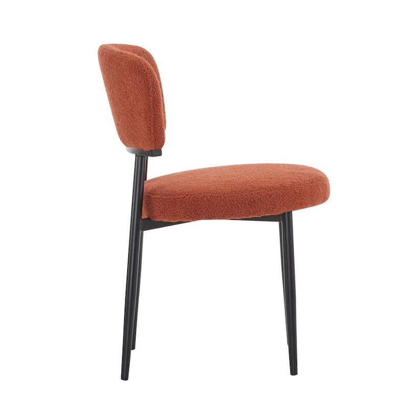 Modern Upholstered Dining Chair Set with Metal Frame