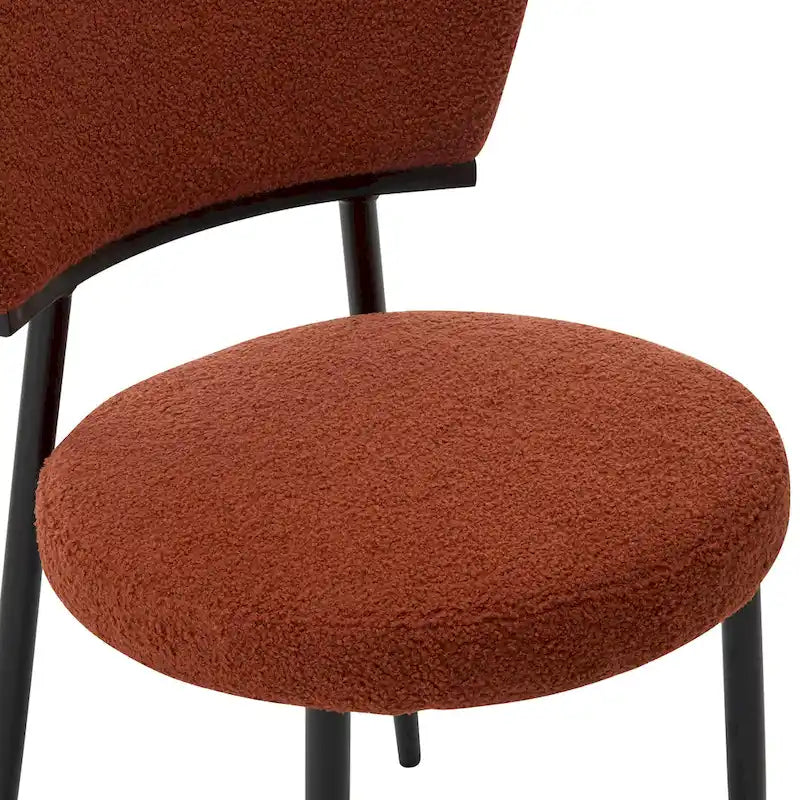 Modern Upholstered Dining Chair Set with Metal Frame