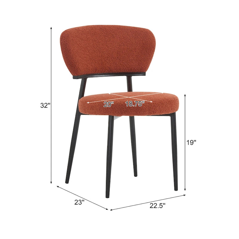 Modern Upholstered Dining Chair Set with Metal Frame