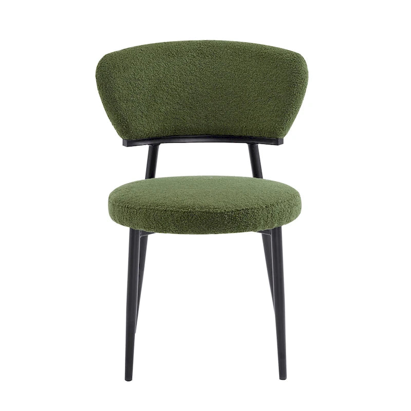 Modern Upholstered Dining Chair Set with Metal Frame