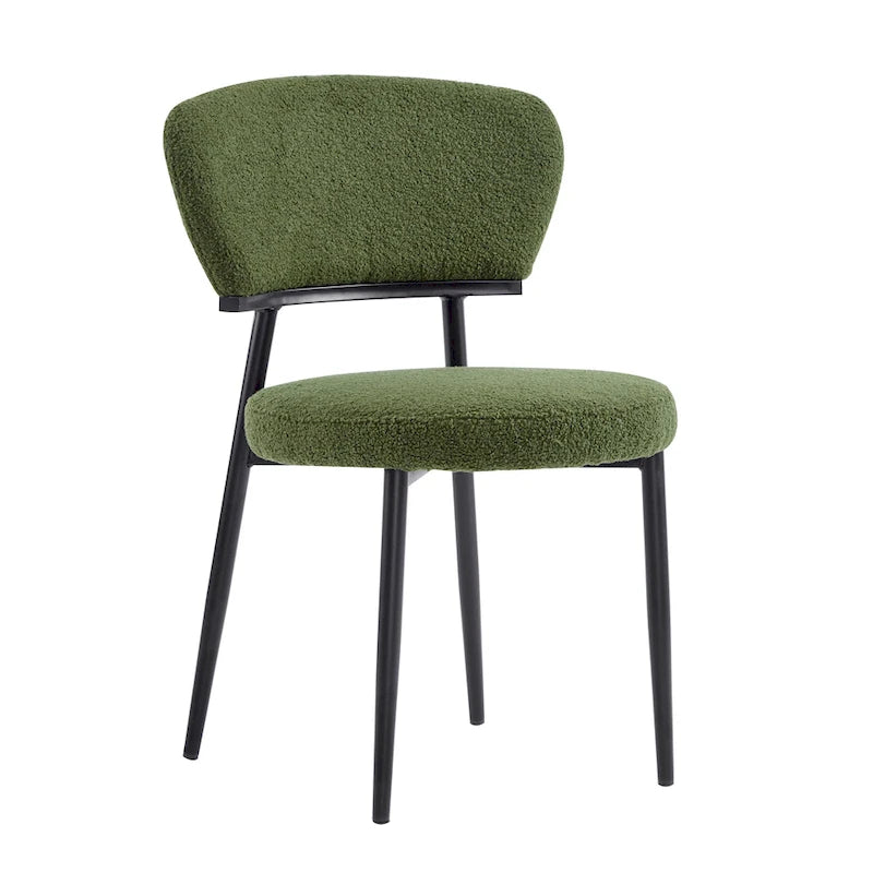 Modern Upholstered Dining Chair Set with Metal Frame