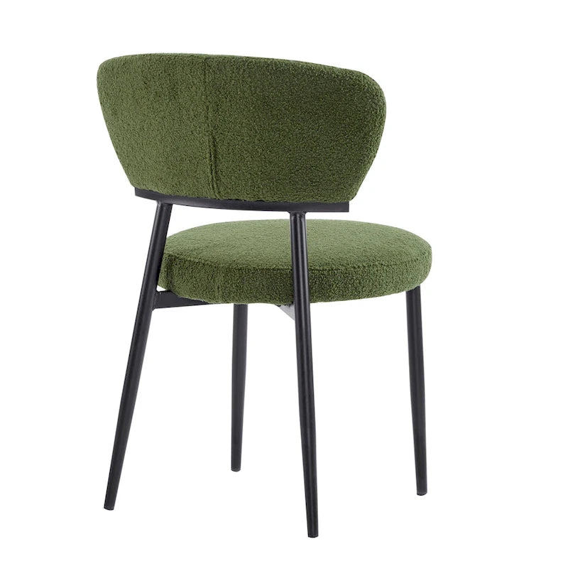 Modern Upholstered Dining Chair Set with Metal Frame