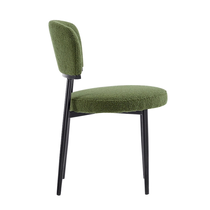 Modern Upholstered Dining Chair Set with Metal Frame