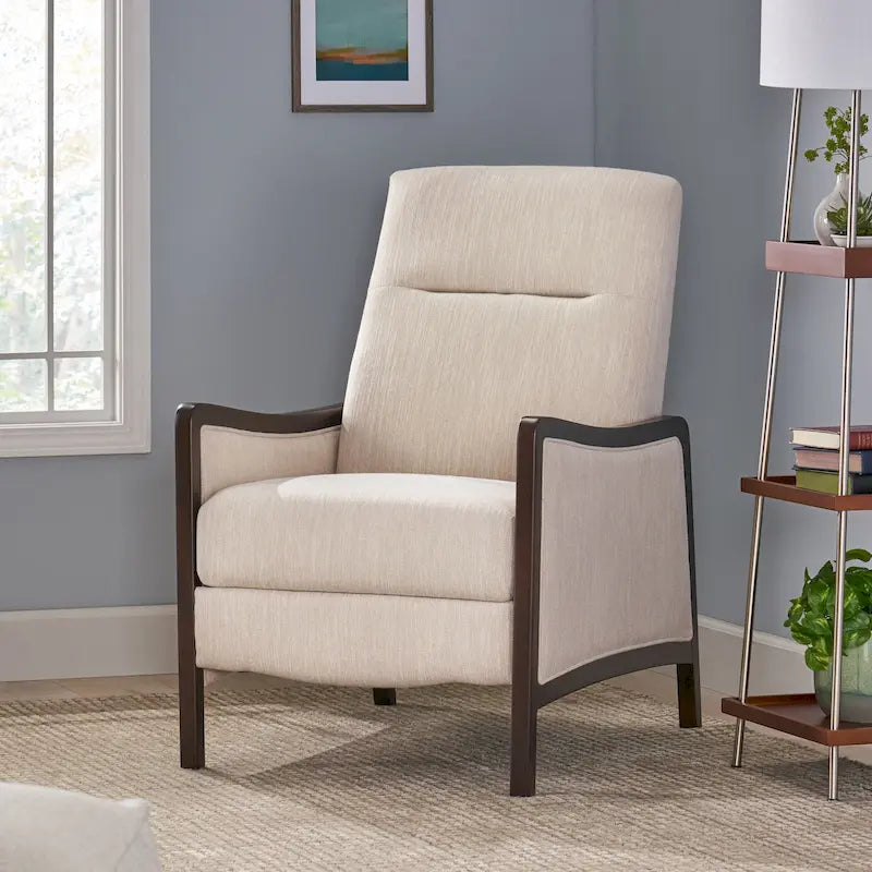Contemporary Upholstered Push-Back Recliner