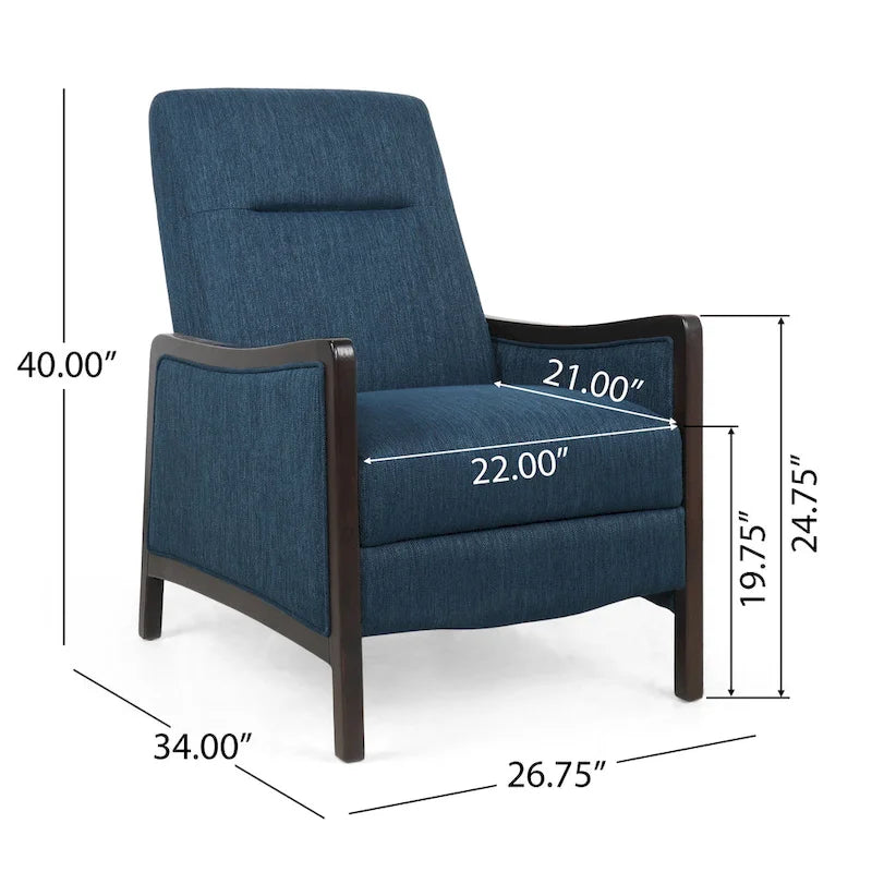 Contemporary Upholstered Push-Back Recliner