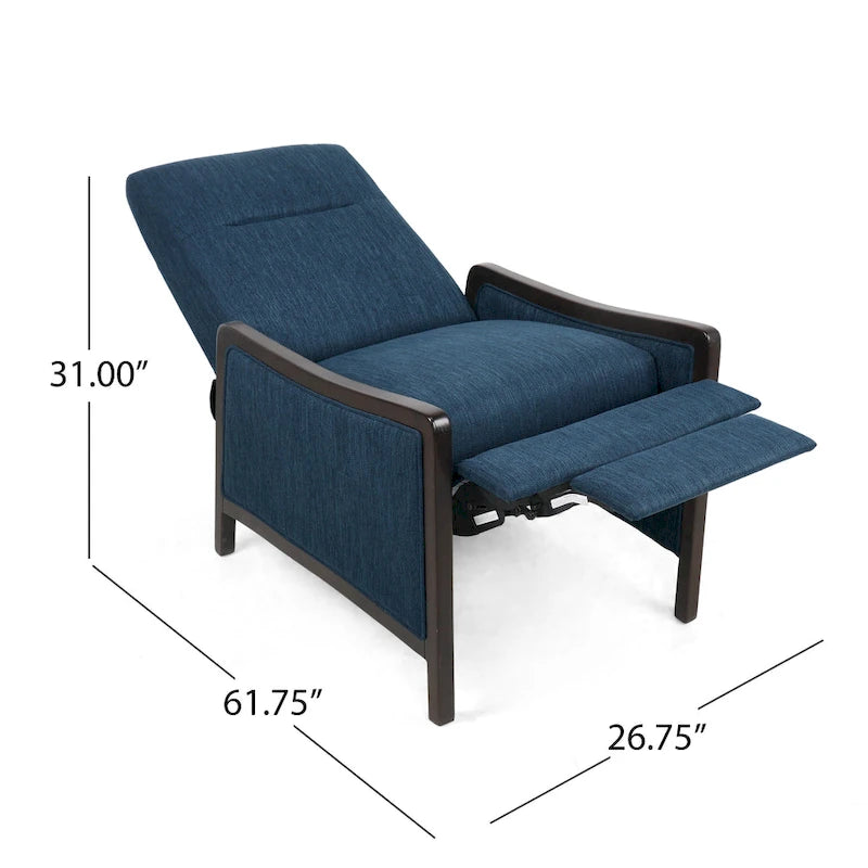 Contemporary Upholstered Push-Back Recliner