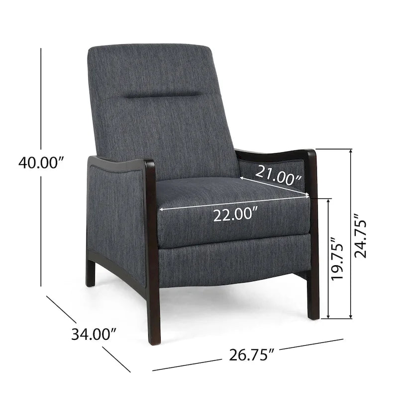 Contemporary Upholstered Push-Back Recliner