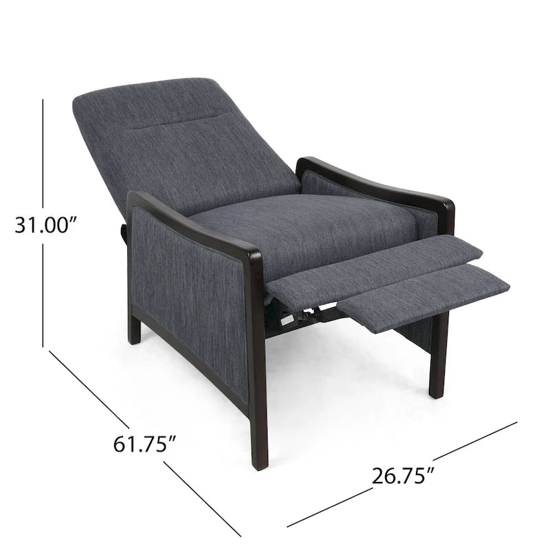 Contemporary Upholstered Push-Back Recliner