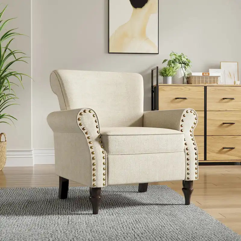 Living Room Armchair with Nailhead Trim - 29.9W x 29.9H x 32.9D