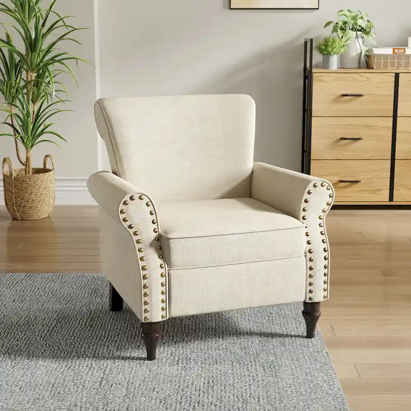 Living Room Armchair with Nailhead Trim - 29.9W x 29.9H x 32.9D