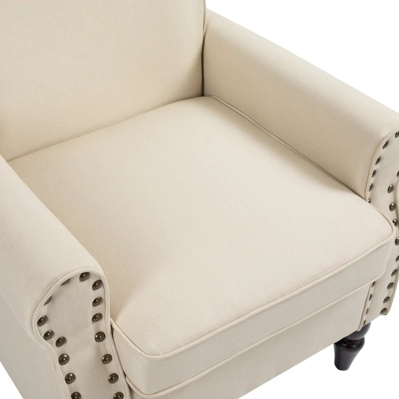 Living Room Armchair with Nailhead Trim - 29.9W x 29.9H x 32.9D