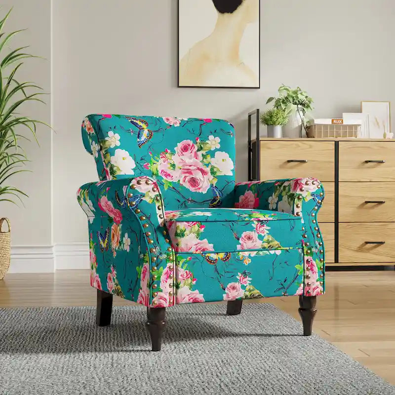 Living Room Armchair with Nailhead Trim - 29.9W x 29.9H x 32.9D