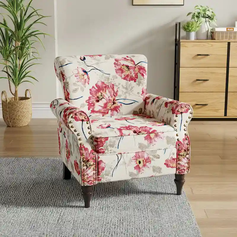 Living Room Armchair with Nailhead Trim - 29.9W x 29.9H x 32.9D