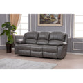 Bonded Leather Manual Reclining 3-Seat Sofa