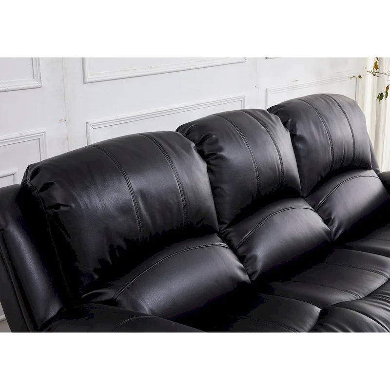 Bonded Leather Manual Reclining 3-Seat Sofa