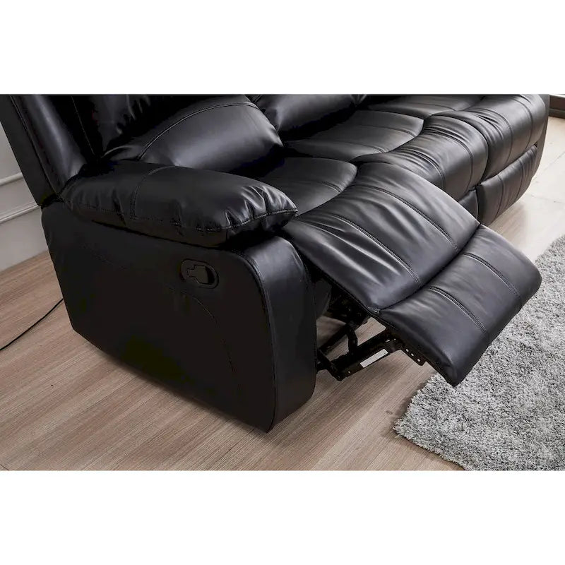 Bonded Leather Manual Reclining 3-Seat Sofa