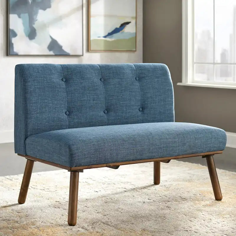 Mid-Century Minimalist Armless Loveseat