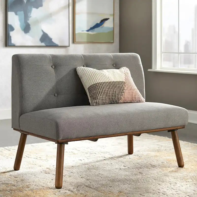 Mid-Century Minimalist Armless Loveseat