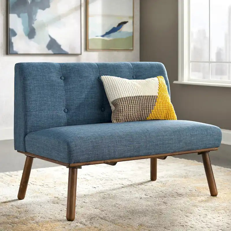 Mid-Century Minimalist Armless Loveseat