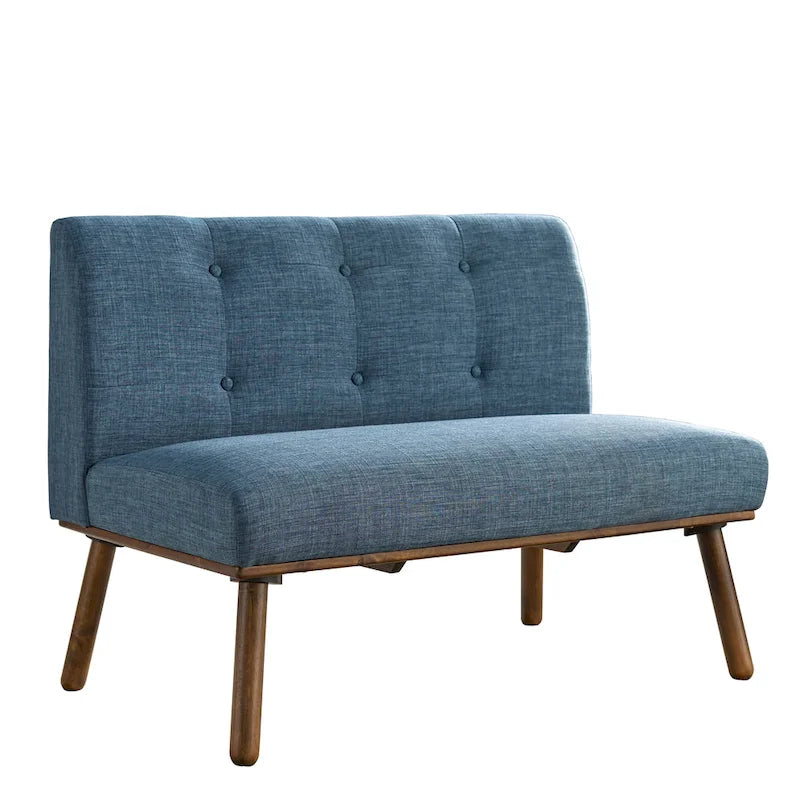 Mid-Century Minimalist Armless Loveseat