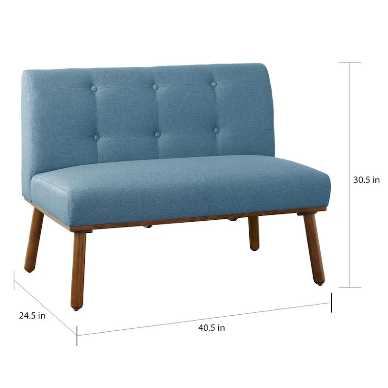 Mid-Century Minimalist Armless Loveseat