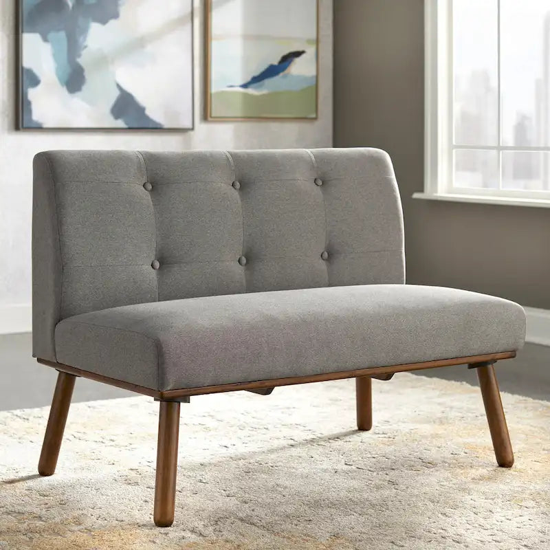 Mid-Century Minimalist Armless Loveseat