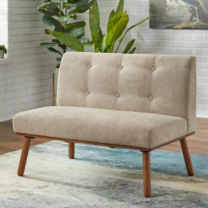 Mid-Century Minimalist Armless Loveseat