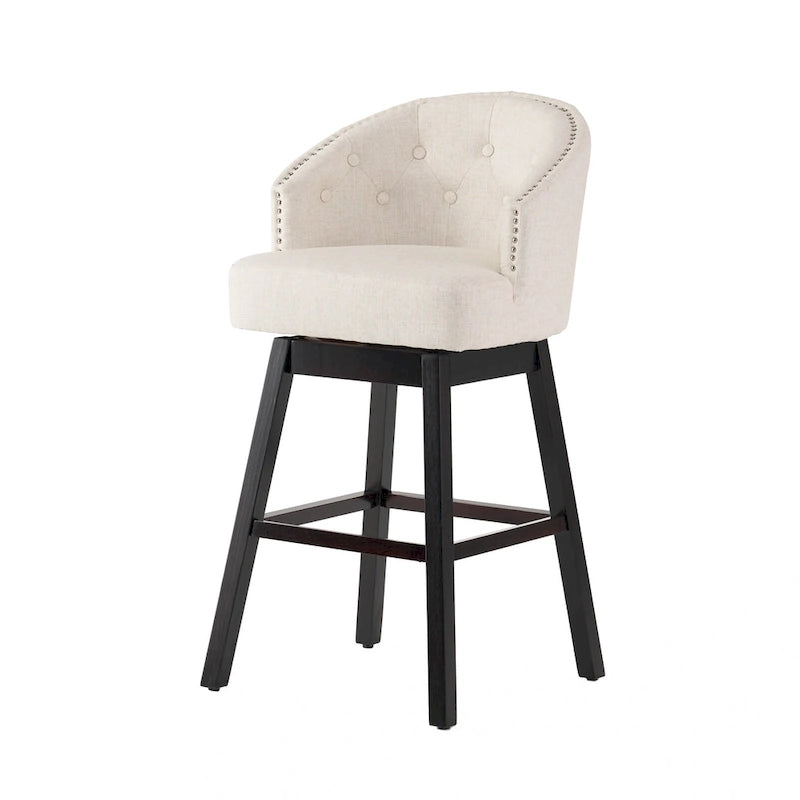 Beige Swivel Counter Bar Stools (Set of 2)