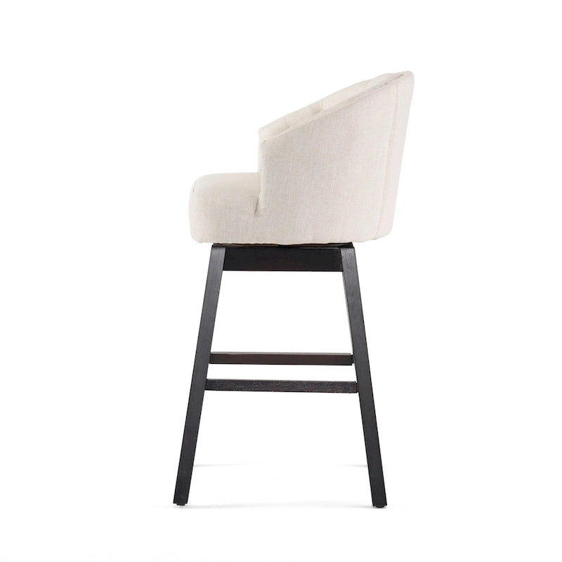 Beige Swivel Counter Bar Stools (Set of 2)