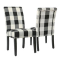Black Plaid Parsons Dining Chair (Set of 2)